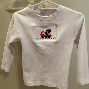 Smocked concrete mixer shirt